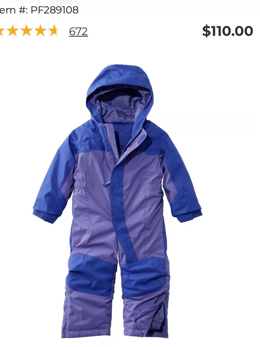 L.L. Bean Toddler Cold Buster Snowsuit